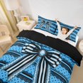 thumbnail image 2 of spefrowx Boho Striped Bow Bedding for Girls, Black Blue Polka Dot Duvet Cover Full, Black Reversible, 3-Piece, 1 Duvet Cover and 2 Pillowcases, 2 of 6