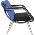thumbnail image 6 of Kinbor 1-Seat Office Reception Waiting Room Chair Office Guest Chairs & Reception Chairs PU Leather Seat, Blue&Black, 6 of 7