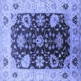 thumbnail image 1 of Ahgly Company Indoor Square Oriental Blue Industrial Area Rugs, 4' Square, 1 of 4