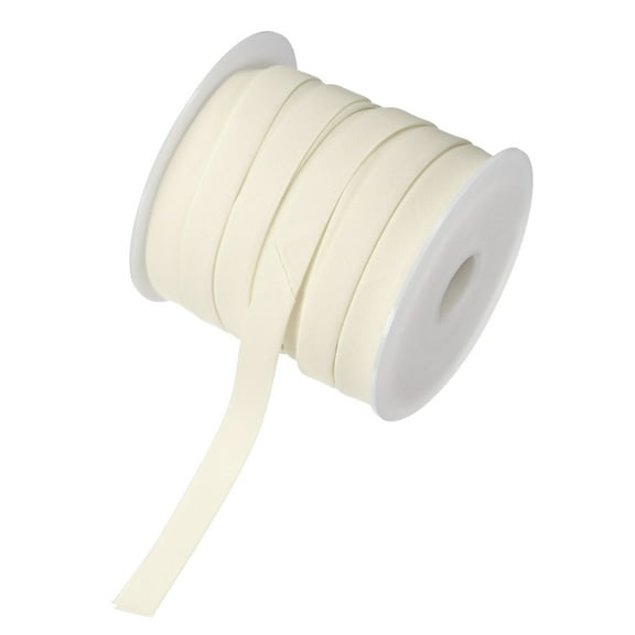 Uxcell Double Fold Bias Tape 1/2" 25 Yards for Sewing/Seaming/DIY Beige White