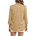 thumbnail image 3 of Women's Blazers Open Front Cardigans Loose Casual Lightweight Cardigans Ladies Long Sleeve Cardigans with Pockets Khaki XL, 3 of 6