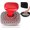 Red, variant on Cast Iron Scrubber, Cast Iron Cleaner with Pan Scraper, Chainmail Scrubber for Cleaning Dishes, Stock Pots, Pans, Griddles, Grills - Dish Scouring Pad Dishwasher Safe Cleaning Kit, Black