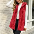 thumbnail image 6 of Tusihei Women's Sleeveless Hooded Zip Up Fleece Vest Lightweight Warm Jacket Casual Solid Long Outerwear for Daily Wear Comfortable Layering Piece, Red XL, 6 of 8