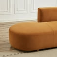 thumbnail image 6 of Orby Velvet Right Facing Sectional Sofa - Mid-Century Modern Style, Cognac Velvet Upholstery, High-Density Foam, Solid Wood Base, 124"W x 73.62"D - Perfect for Living Rooms, 6 of 7