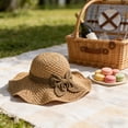 thumbnail image 5 of Women’s Wide Brim Straw Sun Hat with Bowknot – Foldable UPF 50+ Beach Hat, Adjustable Summer Travel Cap for Outdoor, Pool, Gardening, 5 of 6
