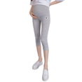 thumbnail image 3 of Alician Solid Color Kitten Pattern Cropped Trousers for Pregnant Woman Support Abdomen, 3 of 9