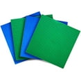 thumbnail image 1 of ZECATL Variety Pack Classic Baseplates (Set of 4 - 10" X 10") Compatible with All Major Brands of Building Bricks Including Lego - 2 Green and 2 Blue Baseplate, 1 of 8