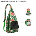 thumbnail image 4 of Boho Tropical Sling Backpack – Botanical Jungle Leaves & Monstera Print, Fashionable Multi-Functional Daypack, 4 of 4