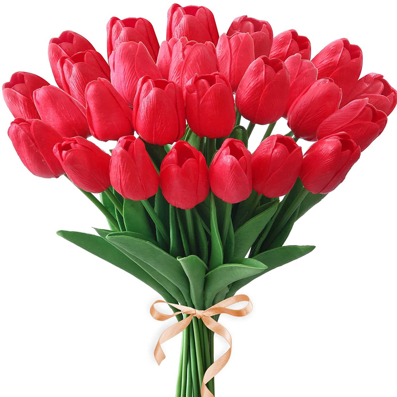 20PCS Tulips Artificial Flowers Real Touch Tulips Flowers for Decoration 13.5" Tulips Flowers Bulk Artificial Tulips Flowers for Vase Centerpieces Home Wedding Bouquet