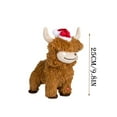 thumbnail image 4 of Christmas Animated Plush Cow - 9.8Inch Battery Operated Stuffed Animal with Santa Hat, Festive Holiday Decor, 4 of 7