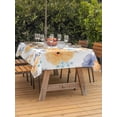 thumbnail image 3 of Outdoor Tablecloth with Umbrella Hole for Patio/Picnic/Party/Camping, Orange Watercolor Floral Waterproof Table Cloth Rectangle Table Cover Washable, Spring Flower Abstract Art (60"x 102"), 3 of 8