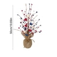 thumbnail image 3 of Patriotic Independence Day Artificial Decorative Tree, Red White Blue Star Floral Table Centerpiece, Plastic, 50 cm, Multicolor, 1 pc, 3 of 6