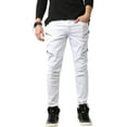 thumbnail image 2 of Ma Croix Mens Biker Jeans Distressed Ripped Zipper Straight Slim Fit Stretch Denim Pants, 2 of 6