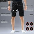 thumbnail image 6 of X RAY Men's Denim Shorts Biker Design with Rips Slim Fit Stretch Jean Short for Men, Jet Black, 6 of 6