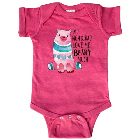 

Inktastic My Mom and Dad Love Me Beary Much with Cute Bear Gift Baby Boy or Baby Girl Bodysuit