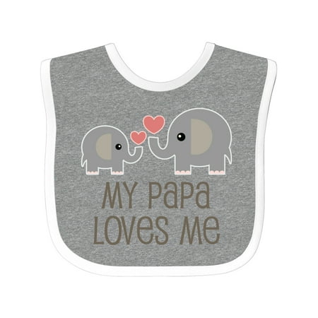 

Inktastic My Papa Loves Me Grandchild Gift Baby Boy or Baby Girl Bib