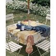 thumbnail image 3 of Square Outdoor Tablecloth with Umbrella Hole Navy Blue Rooster Outside Table Cloth Waterproof Patio Table Cover Vintage Watercolor Animals Zipper Tablecloths for Picnic Party Camping 60x60 Inch, 3 of 8