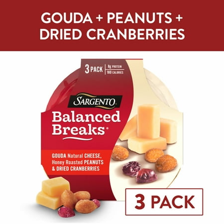 Sargento® Balanced Breaks® Gouda Natural Cheese, Honey Roasted Peanuts, Dried Cranberries