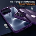 thumbnail image 4 of Shockproof Clear Case for iPhone 14 Pro Max, [Not Yellowing] [10FT Military Drop Protection] Hard Clear Back Four Corner Airbags Drop Protection Phone Cover, 6.7 inch, Deep Purple, 4 of 14