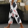 thumbnail image 2 of QATAINLAV Yoga Capris for Women Comfy Wide Leg Fashion Printed Capri Pants with Pockets Lightweight Casual Workout Lounge Cropped Trouser Multicolor 5XL Today Prime Sales, 2 of 6
