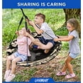 thumbnail image 2 of 40 Inch Flying Saucer Tree Swing for Kids - Round Indoor Outdoor Swingset Toys - 450 Lbs Sensory Web Tire Swings - Durable Frame, Waterproof Yard Swings Set - 2 Tree Straps, 2 Carabiners, 1 Swivel, 2 of 5