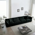 thumbnail image 2 of Llinc Store Chenille 4-Seater Modular Sofa with Footrest, 4 Seater U-Shaped Sectional Couch with 2 Ottoman for Living Room, Black, 2 of 5