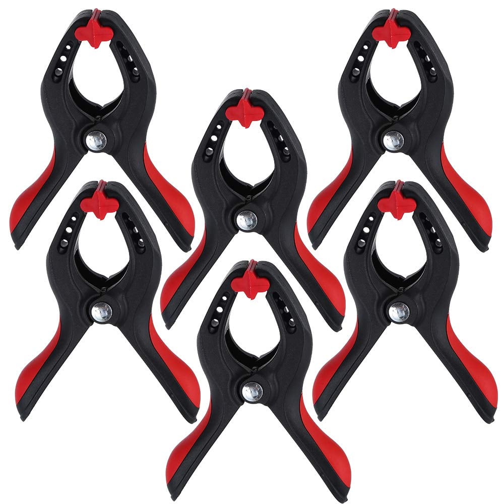 6piece Heavy Duty Spring Clamp Set, 4.2inch Nylon Clamps with Soft Bi