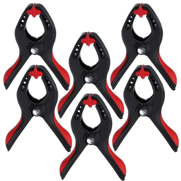 6piece Heavy Duty Spring Clamp Set, 4.2inch Nylon Clamps with Soft Bi