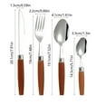 thumbnail image 3 of Stainless Steel Cutlery Set7.87x1.18x1.97in,Wood Handle Knife Fork Spoon Utensils Durable RustResistant Flatware for Everyday Dining & Formal Meals(Silver), 3 of 7