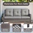 thumbnail image 4 of Unnifurnzi Outdoor Patio Furniture-3 Seater Outdoor Rattan Wicker Sofa Patio Couch with Ottoman for Porch Deck Garden Backyard-Gray/Gray, 4 of 7