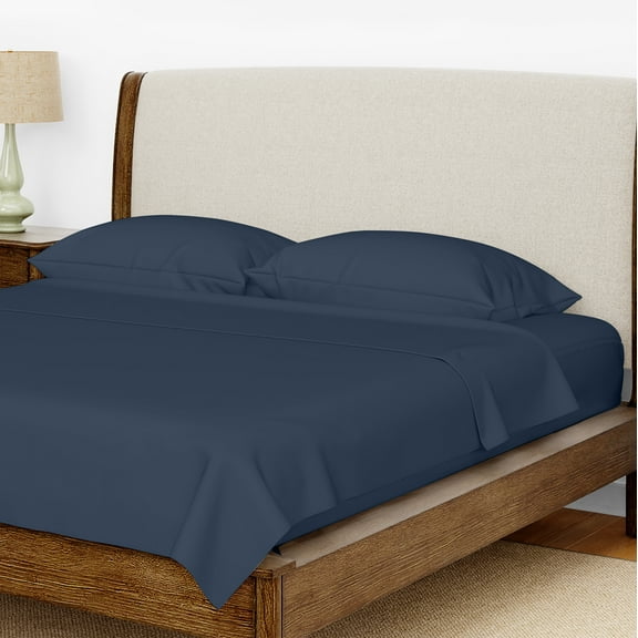home boulevard Premium 4 Piece Bed Sheet Set - 100% Microfiber - Hypoallergenic, Ultra-Soft - Machine Washable - Shrinkage and Fade Resistant - Luxury Home Hotel Sheets (Blue, King)