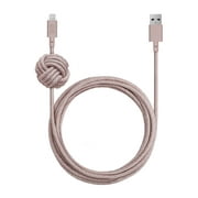 Native Union Night Charge/Sync Lightning Cable with Weighted Knot 10ft Rose Charge/Sync Cables
