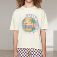thumbnail image 1 of Camiseta de manga corta estilo americano con cuello redondo, holgada y moderna, con póster vintage de Rhude Niche para hombre, 1 of 4