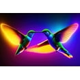 thumbnail image 4 of Stephen Chambers 14x11 Black Modern Wood Framed Wall Art Titled - Unreal Neon Hummingbirds Two, 4 of 6