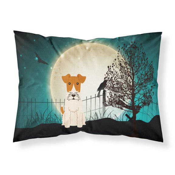 Halloween Scary Wire Fox Terrier Fabric Standard Pillowcase