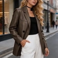 thumbnail image 4 of Drovellove Plus Size Women's Long Sleeve Faux Leather Moto Jacket | Quilted Biker Blazer for Commute, Office, or Night Out, 4 of 5