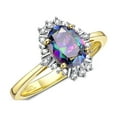 thumbnail image 4 of RYLOS Rings for Women Gold Plated Silver Ring with 7X5MM Oval Gemstone &  Sparkling Diamonds June Alexandrite Jewelry Size 10, 4 of 7