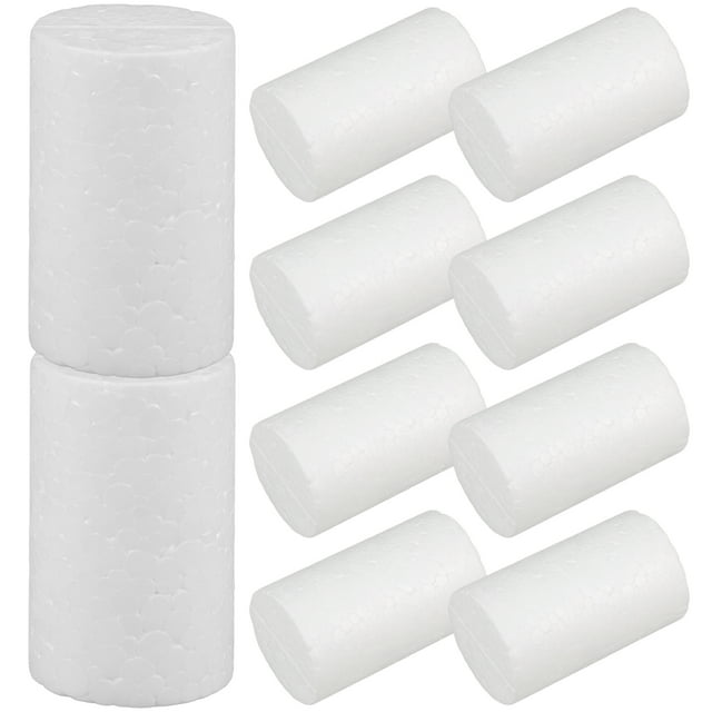 Miangastore 20pcs Foam Cylinders For Modeling: 5x3cm Polystyrene Foam Rods Craft - Cylinder Shape Polystyrene Blocks For Diy Crafts Arts School Projects Supplies