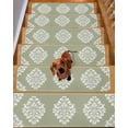 thumbnail image 2 of Baroque Sage Green Stair Treads for Wooden Steps Indoor Runner Rug Carpet, Vintage Damask Classic Floral 4 Pieces Peel and Stick Staircase Step Treads Covers Washable Throw Door Mats, 30"x8", 2 of 6