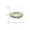 thumbnail image 2 of 4mm Titanium Polished Yellow Ip Grooved Comfort Back Cubic Zirconia Ring - Size 11.5, 2 of 2