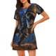 thumbnail image 1 of Disketp Starry Night Charging Dinosaur para Camisón Corto de Manga Corta para Mujeres, Camisón Cómodo con Escote Redondo, Bonito y Confortable, 1 of 6