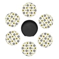 thumbnail image 3 of Posavasos de cuero de 6 piezas, fondo de flores con patrón sin costuras en estilo garabato, posavasos para bebidas, posavasos para tazas, regalo de inauguración de la casa, ideal para la decoración, 3 of 7