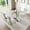 1 Glass Table White Base,6 Silver-White Chairs, variant on 5-Piece 70" Glass Dining Table Set, Tempered Glass Top with Double O-Shape Frame & Stainless Steel Base, 4 Velvet Chairs with Stainless Steel Legs