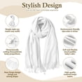 thumbnail image 4 of Chal AURUZA Pashmina Envolvente Suave Grande Blanco 70x200 cm, 4 of 7