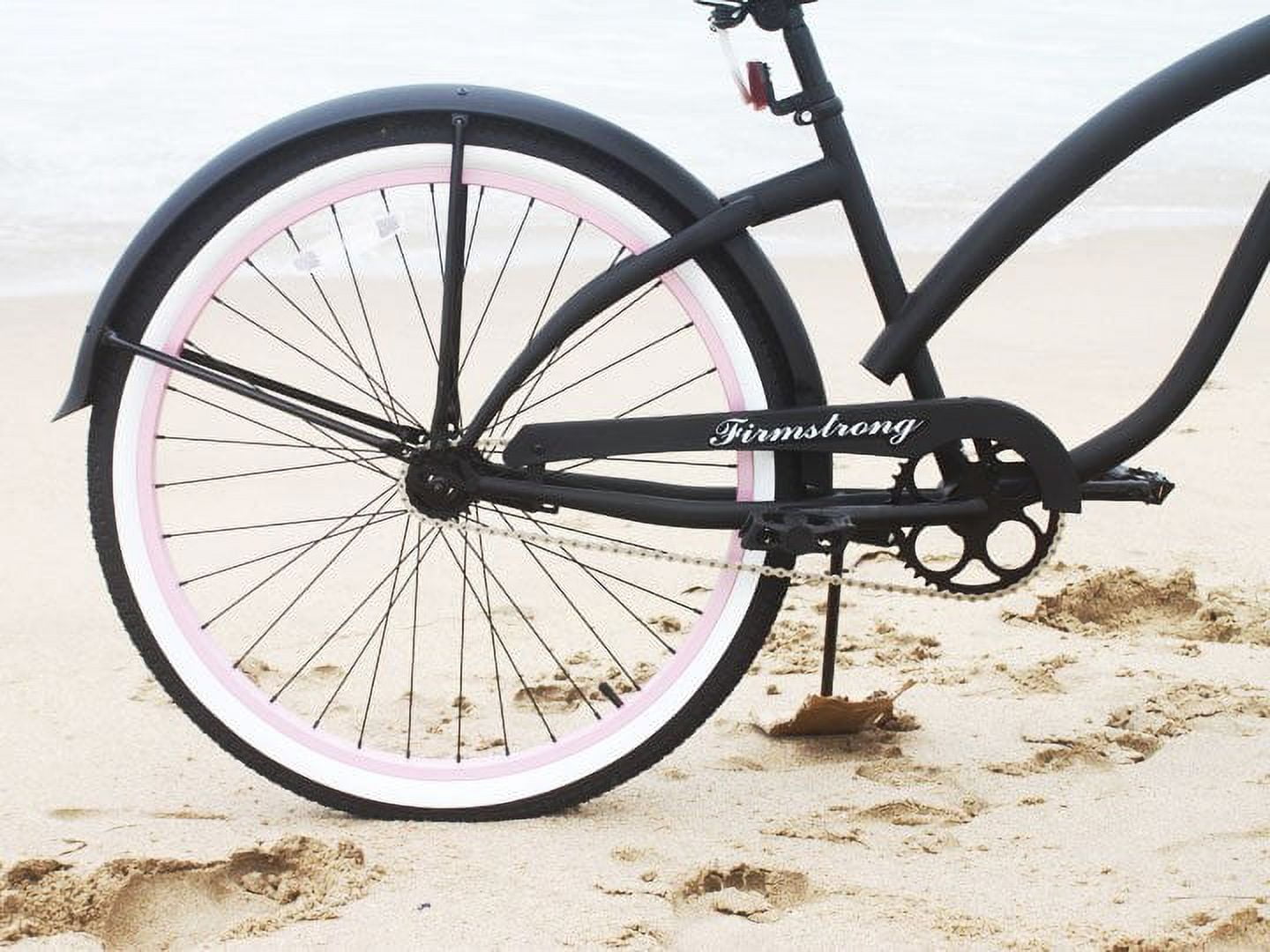 Firmstrong Bella Fashionista, 26", Women's, Single Speed, Matte Black/Pink