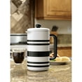 thumbnail image 2 of BonJour Ceramic French Press, 8-Cup, Red Stripes, 2 of 5