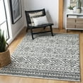 thumbnail image 3 of SAFAVIEH Tulum Merletta Moroccan Geometric Area Rug, 5' x 5' Square, Ivory/Black, 3 of 8