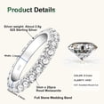 thumbnail image 3 of Full Moissanite Eternity Rings Wedding Band, Lab Created Diamond Promise Ring, 925 Sterling Silver Stackable Ring for Women with GRA Certificate, 3 of 7