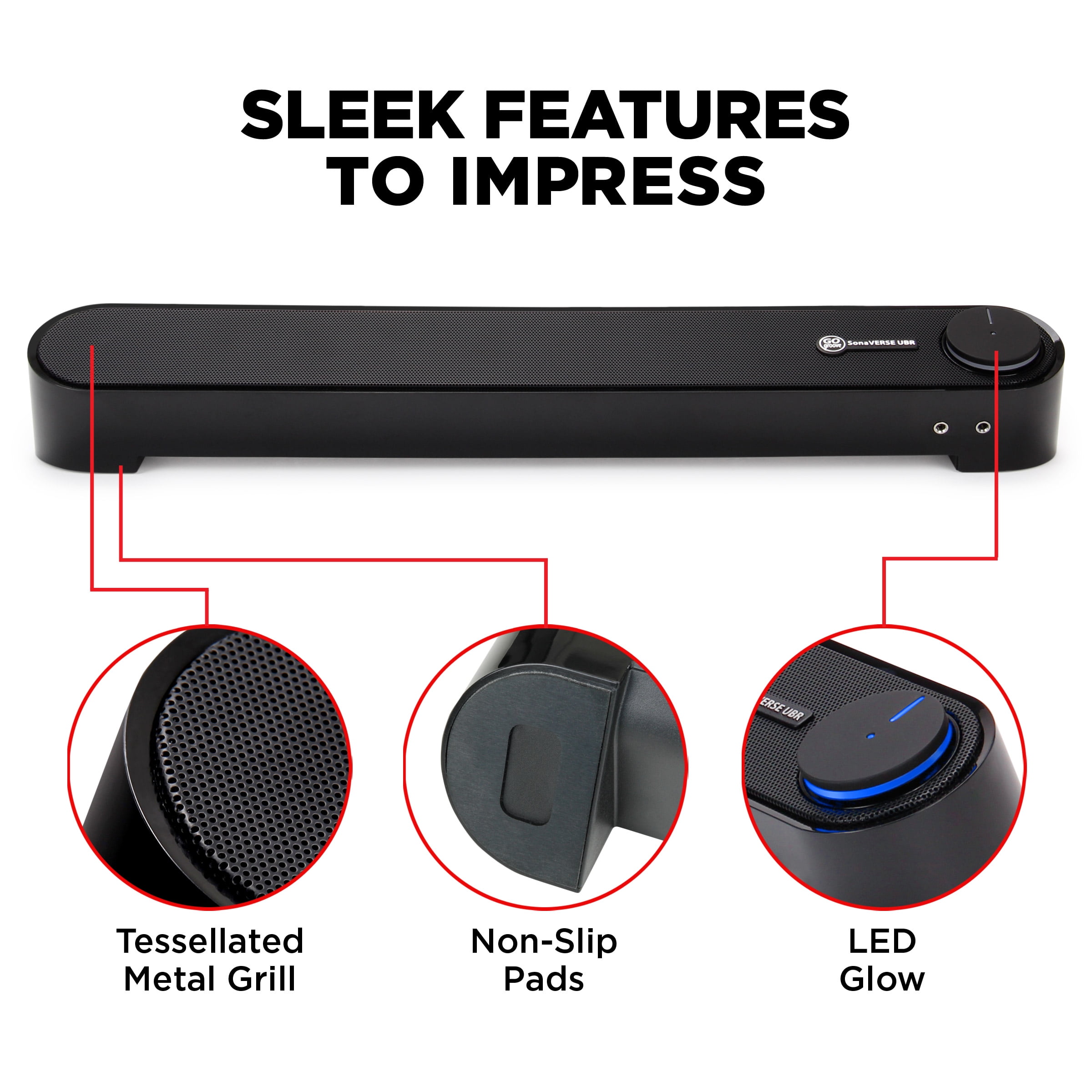 gogroove usb computer speaker mini sound bar