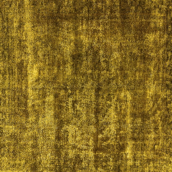 Ahgly Company Machine Washable Indoor Square Oriental Yellow Industrial Area Rugs, 5' Square